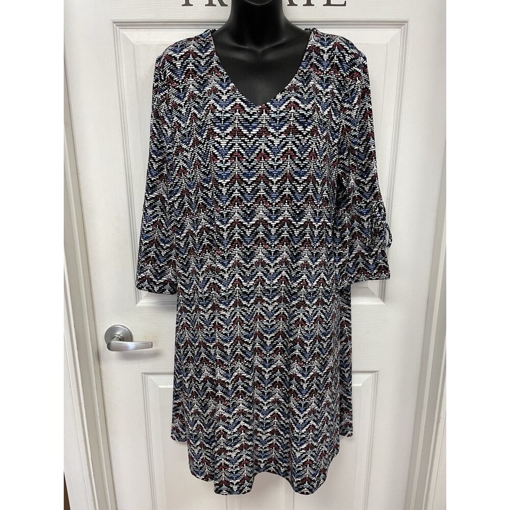 NWT Chico’s Sleeve Detail Trapeze Dress Multi Color 3P Retail $89.50